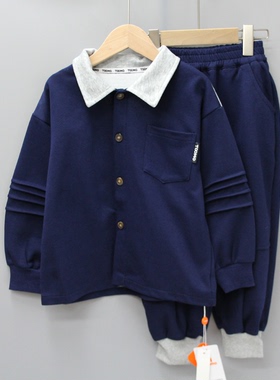Y淘tao家110春秋 品牌童装折扣/开衫外套+运动长裤套装797青