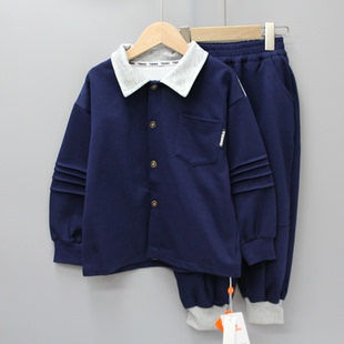 Y淘tao家110/120春秋 品牌童装折扣/开衫外套+运动长裤套装797青