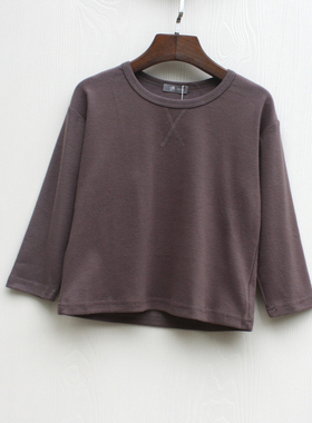 又系列120秋装 品牌折扣装/儿童纯棉纯色长袖T恤48006灰