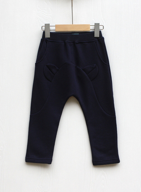 A恰系列100/120春秋装 品牌童装折扣/童纯棉休闲毛圈长裤20857兰