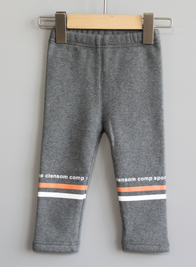 T芙系列80-110秋冬Ⅱ品牌童装折扣/女童加绒休闲打底长裤73131灰