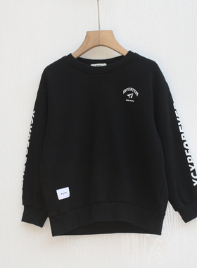 T衣系列110春秋装 品牌童装折扣/童纯棉中厚休闲卫衣23907黑