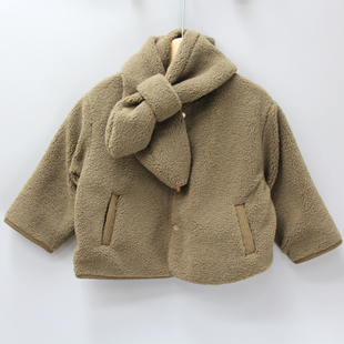 S-II*KO家110秋冬童装品牌折扣/儿童开衫两面穿绒外套13076绿
