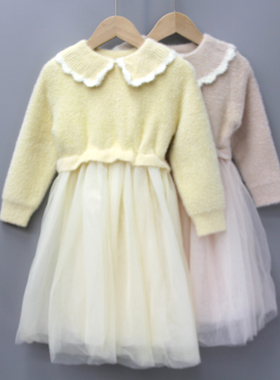 G古li家110春秋  品牌童装折扣/女童中厚长袖连衣裙12555二