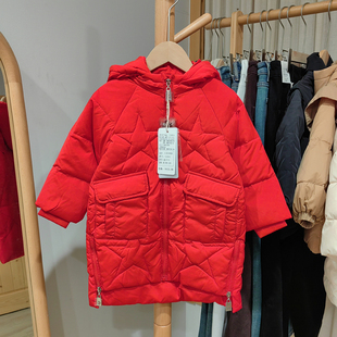 儿童带帽羽绒服厚款 KN宫系列80 折扣 童装 外套51602红 90冬装
