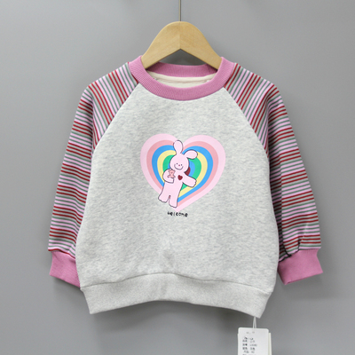 S-II*KO家90-120秋冬品牌童装折扣/童圆领棉套头加绒卫衣13080灰