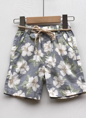T拉系列85夏装 品牌童装折扣/儿童纯棉休闲短裤中裤24429兰