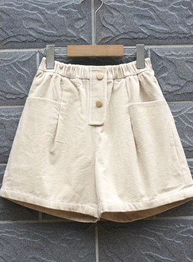 L东系列140春秋装 品牌童装折扣/女童纯棉短裤裙裤靴裤72676燕麦