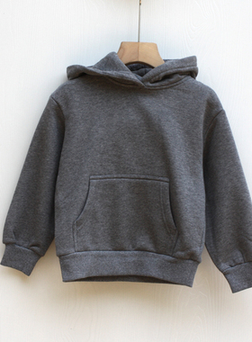 S放系列110秋装 品牌童装折扣/加绒带帽中厚卫衣40913花灰