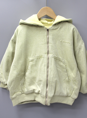 G-GS家100/130秋冬 品牌童装折扣/厚实两面穿舒棉开衫外套80397黄