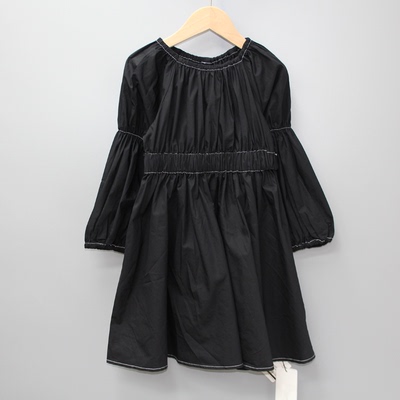S衣ch家110/120春秋 品牌童装折扣/儿童棉长袖连衣裙81068黑