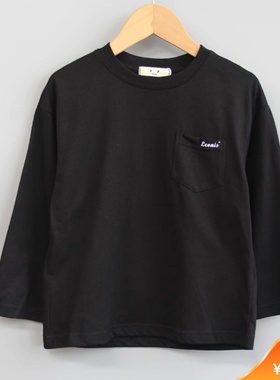 T衣系列110春秋Ⅳ 品牌童装折扣/儿童打底长袖休闲T恤22237黑