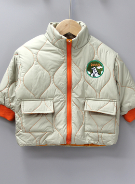 S植ke家80秋冬品牌童装折扣/儿童中厚夹棉开衫外套11067桔