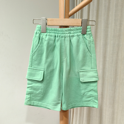 R七miao家90/130夏装品牌童装折扣/儿童薄款休闲短裤中裤22001绿