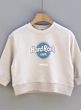 福利T衣ch家80-120春秋Ⅲ品牌童装折扣休闲长袖纯棉卫衣23892浅米