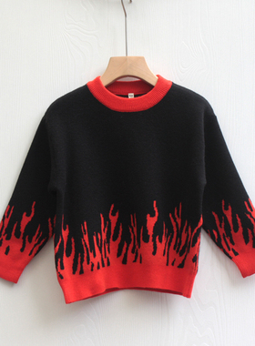 武系列100-140秋冬 品牌童装折扣/儿童圆领毛衣套头打底11670红