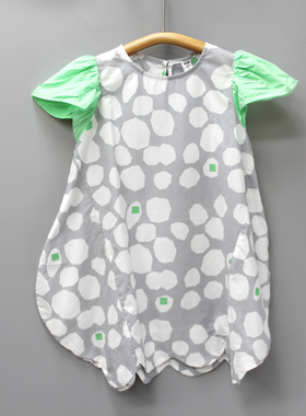 T芭系列100-140夏装 品牌童装折扣/童薄款纯棉短袖连衣裙50294灰