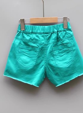 L柏系列140/145夏装 品牌童装折扣/儿童薄款休闲款短裤03053绿