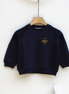 菲系列80-110秋装 品牌童装折扣/纯棉套头中厚卫衣休闲38021蓝