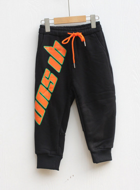 A亿系列140秋冬装 品牌童装折扣/童拉绒针织休闲长裤65221黑