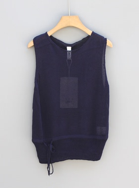 T吾系列110/130春Ⅱ品牌童装折扣/儿童针织休闲薄毛线背心03626青