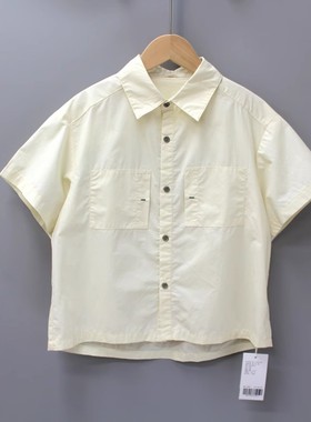 等系列110夏品牌童装折扣/中大童纯棉短袖简约衬衣衫04073米