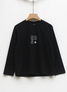 T欧系列120春装 品牌童装折扣/儿童长袖休闲T恤纯棉60165黑