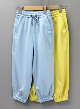 G库ka图120/130秋品牌折扣童装/大童休闲针织运动收口长裤43517二