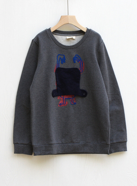 马系列90-110秋装 品牌童装折扣/儿童长袖拉绒中厚卫衣16522H灰