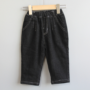 GD安系列80秋冬 童装品牌折扣/儿童休闲牛仔加绒长裤23075黑