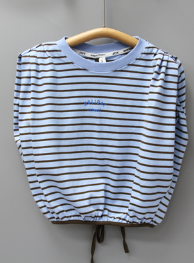 与系列110夏装 品牌折扣童装/儿童纯棉休闲无袖T恤31173蓝