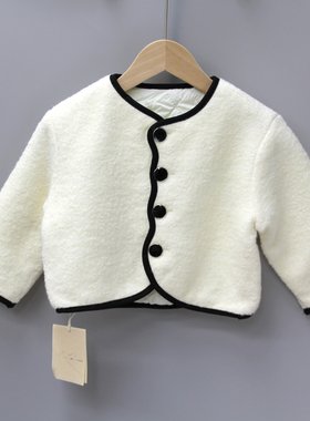 J-Three.3家90/110秋冬品牌童装折扣/童皮毛一体柔软外套38548白