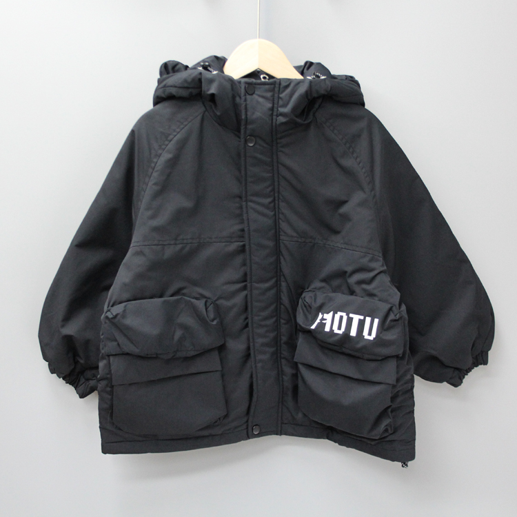 GD加jian家120冬品牌童装折扣/大童夹棉软风衣开衫外套66028黑