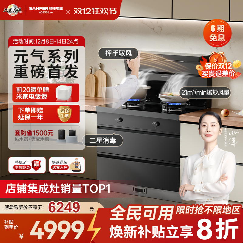 立减20%帅丰元气V6X消毒柜集成灶