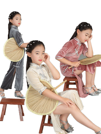 2020春晚同款渔光曲儿童旗袍永不消逝的电波同款道具晨光曲凳子