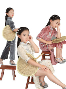 2020春晚同款渔光曲儿童旗袍永不消逝的电波同款道具晨光曲凳子