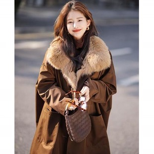 冬季新款加绒加厚保暖高级感大衣可拆卸派克服高贵大气新年外套