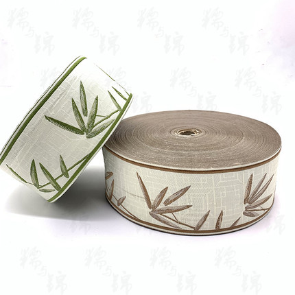 7CM国风竹子装饰花边提花立边辅料古装汉服衣领门襟袖口布料织带