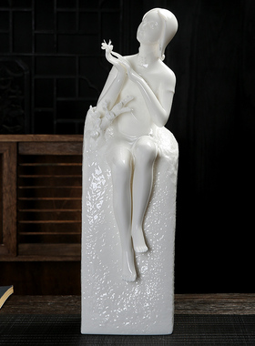 人物创意美女工艺品摆件德化白瓷