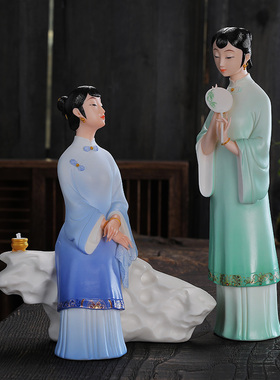 陶瓷人物古典美女风玄关工艺品