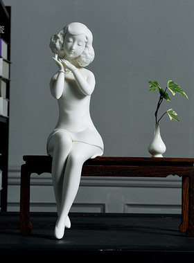 人物古典美女风白瓷德化工艺品