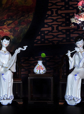 陶瓷人物古典风美女德化结婚礼品