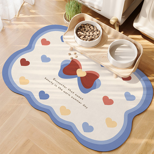 可爱卡通宠物吸水餐垫免洗速干狗狗猫咪通用喂养饲养专用地垫子
