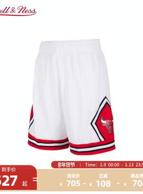 NBAMitchell&Ness NBA官方芝加哥公牛队复古运动休闲SW球裤男子