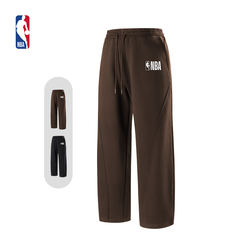 NBA官方正品联盟球场生活系列男女同款弯刀裤运动休闲直筒长裤