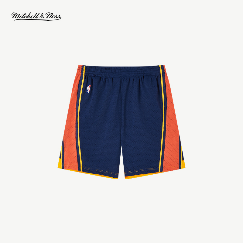NBAMitchell&Ness-球迷版2009-10赛 金州勇士球队 客场宽针织短裤