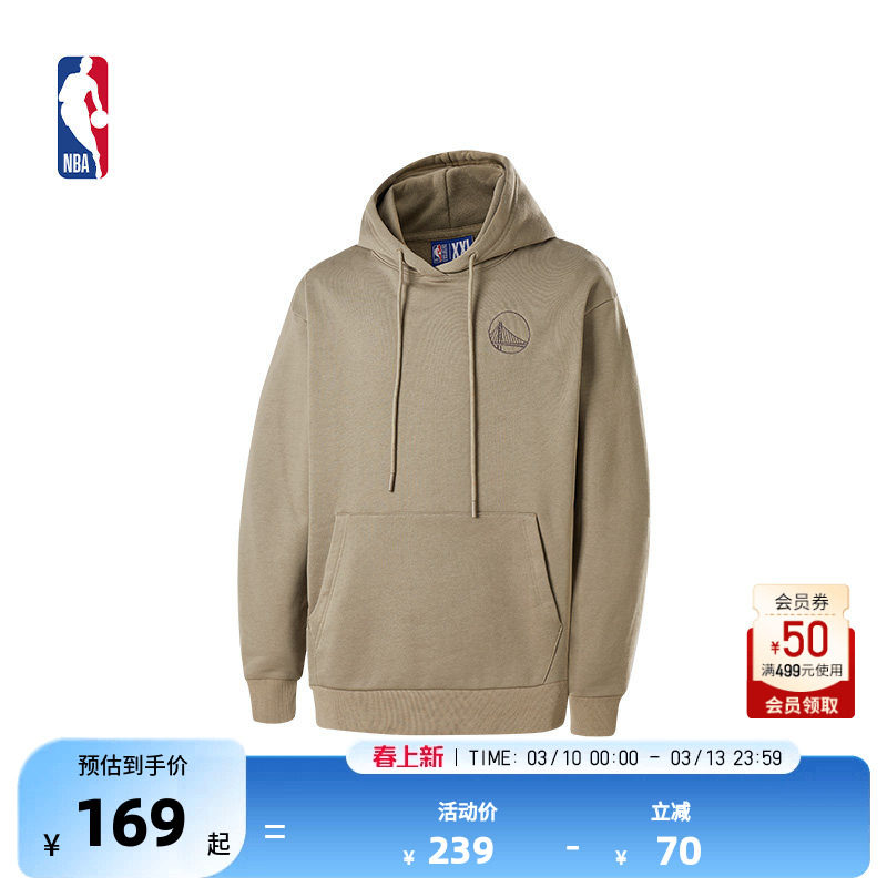 NBA官方正品勇士/湖人篮球生活系列早秋男女同款运动连帽卫衣