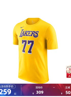 耐克NBA湖人卢卡东契奇短袖T恤