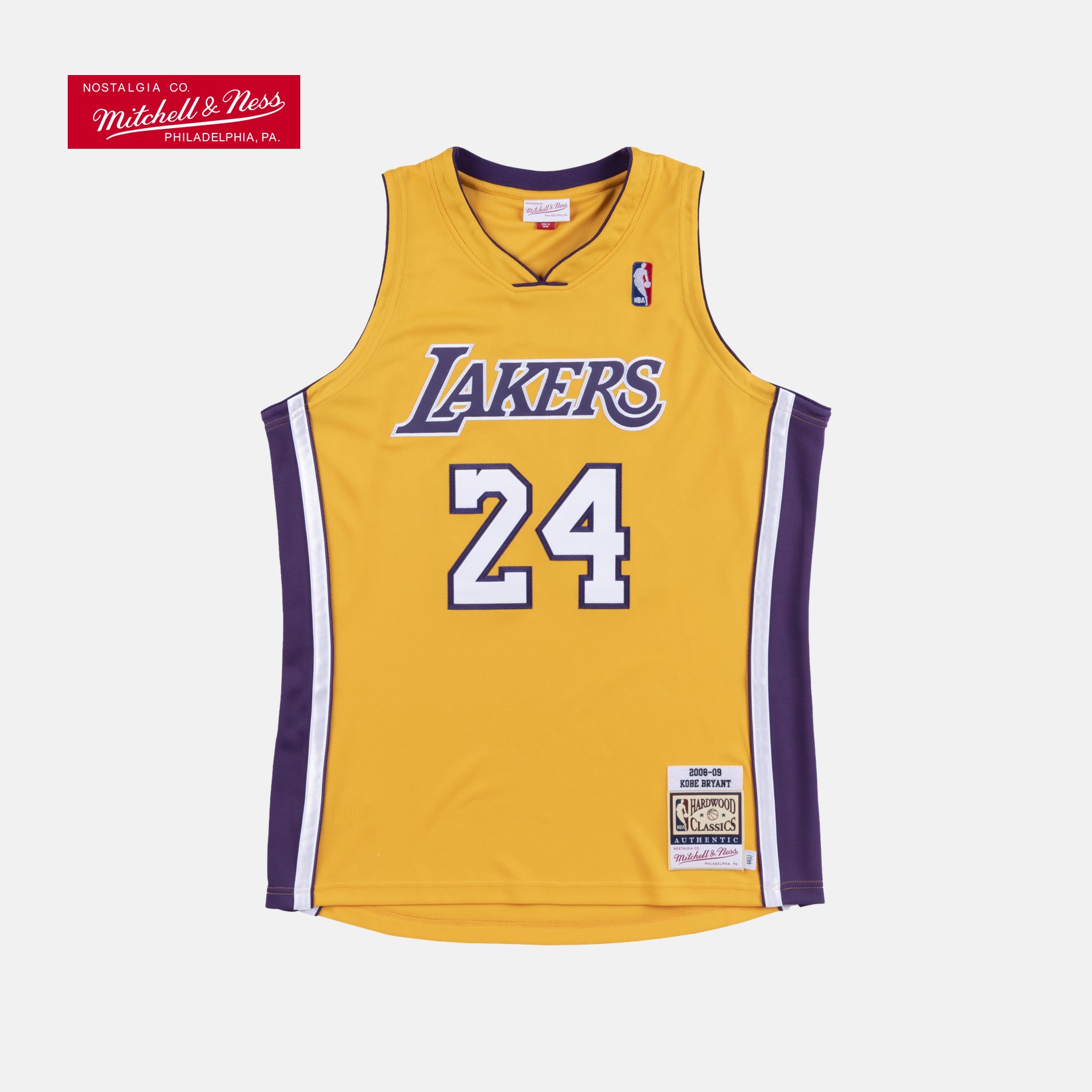 NBA复古球衣AU湖人科比2008-09赛季黄色主场NBA-Mitchellness