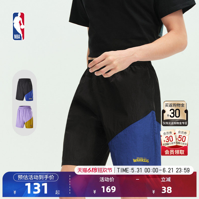 NBA官方勇士湖人春夏季男速干透气跑步健身运动训练篮球短裤五分
